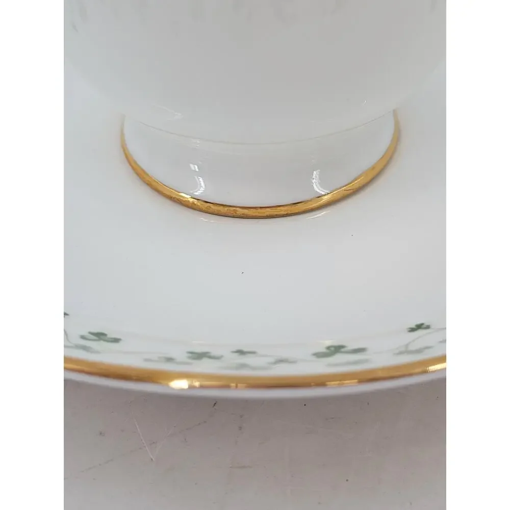 Royal Tara Shamrock Teacup and Saucer Fine Bone China Irish Teatime 2-2 cottage